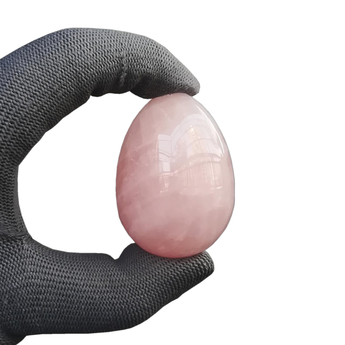 Sunshcat Natural Rose Quartz Egg Shaped Meditation Chakra and Home Decor Balance Crystals and Healing Stones Statue Set,35 * 50mm Easter and Thanksgiving Gift,with Wooden Bracket