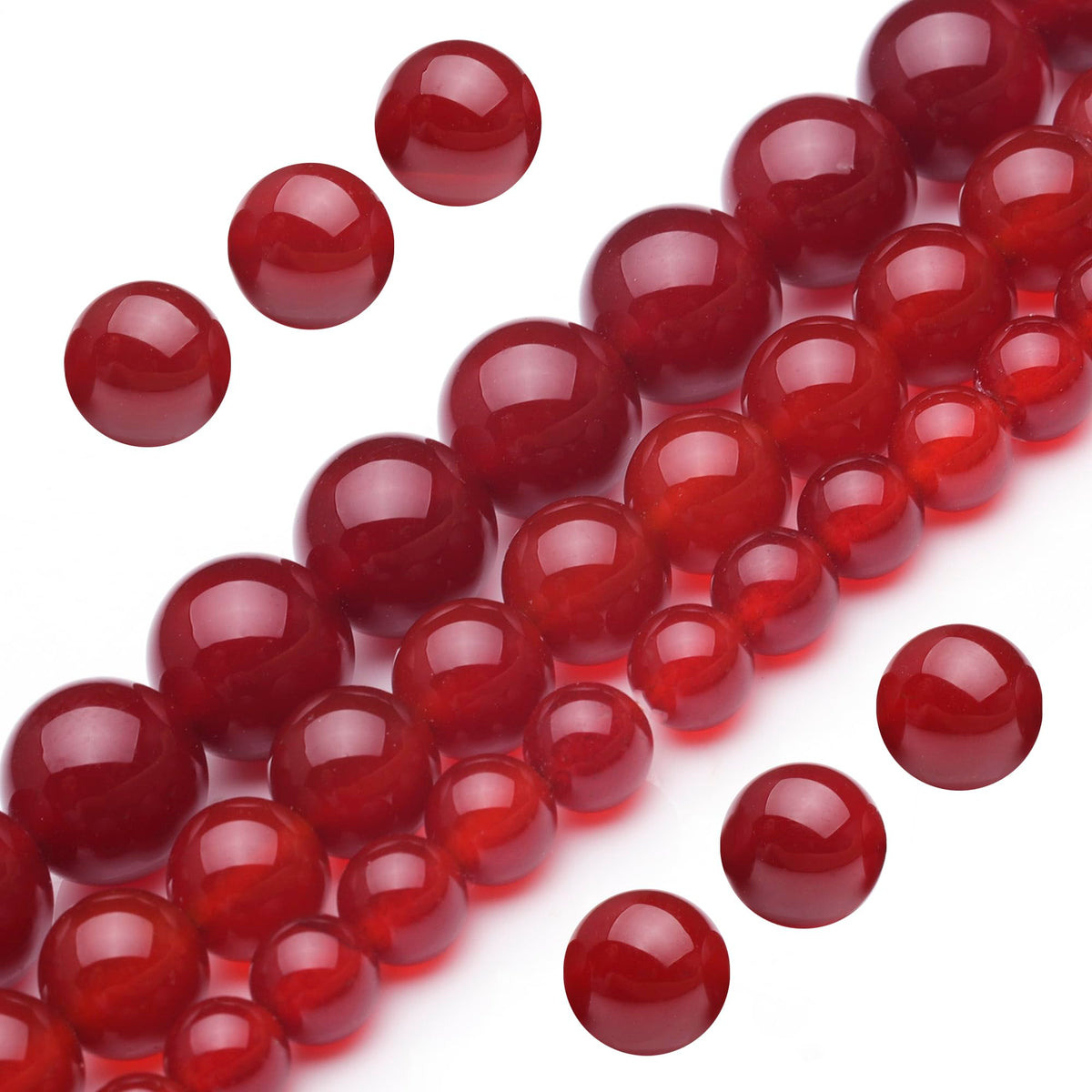 Youngbling Natural Gemstone Beads for Jewelry Making,10mm Carnelian Polished Round Smooth Stone,Genuine Real Stone Red Beads for Bracelet Necklace 15 Inch(Carnelian,10mm)