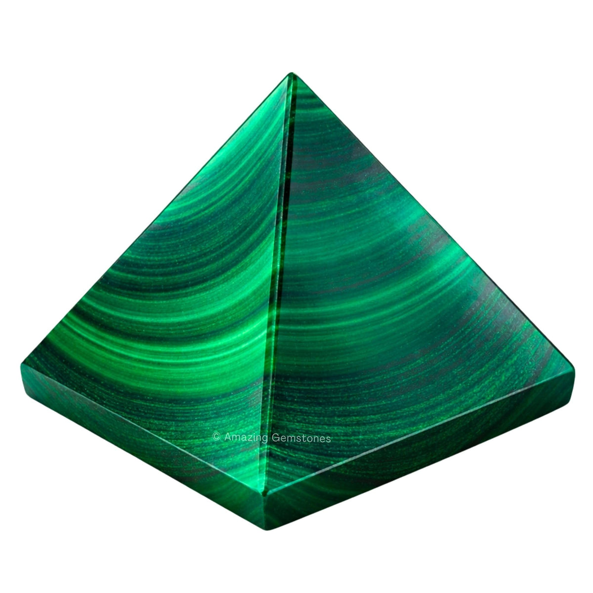 Amazing Gemstone Malachite Pyramid Crystal Healing Stones - 2" Great Pyramid Figurine of Natural Stone Pyramid for Meditation, Reiki, Chakra Balancing and Crystal Pyramids Grid