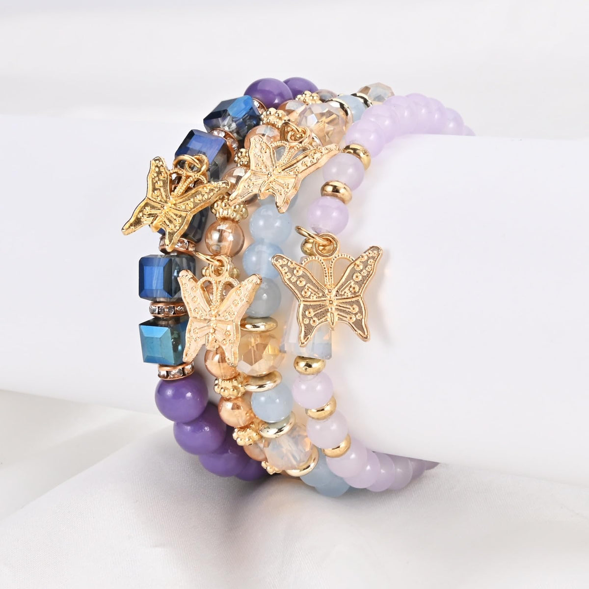 Bohemian Bracelet Sets for Women - 6 Sets Stackable Stretch Bracelets Multi-color Boho Jewelry for Women Hippie Bracelets Dainty Jewelry (Multicolor bead bracelets)