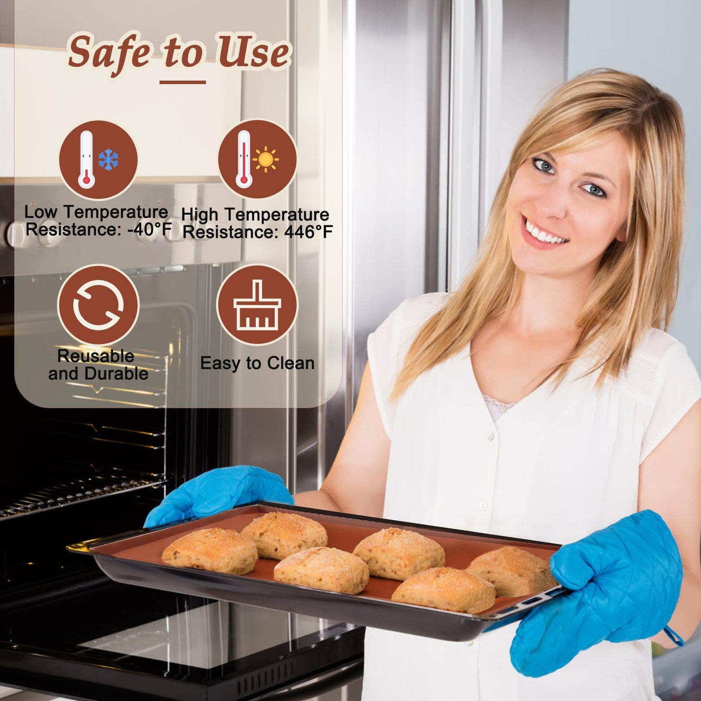 6PCS Silicone Dehydrator Sheets with Edge, Anglecai 12.2 x 10.2 Inch Silicone Dehydrator Mats Compatible with Cosori CP267-FD, Nonstick Dehydrator Trays Liner for Fruits Meat Vegetables(Brown)