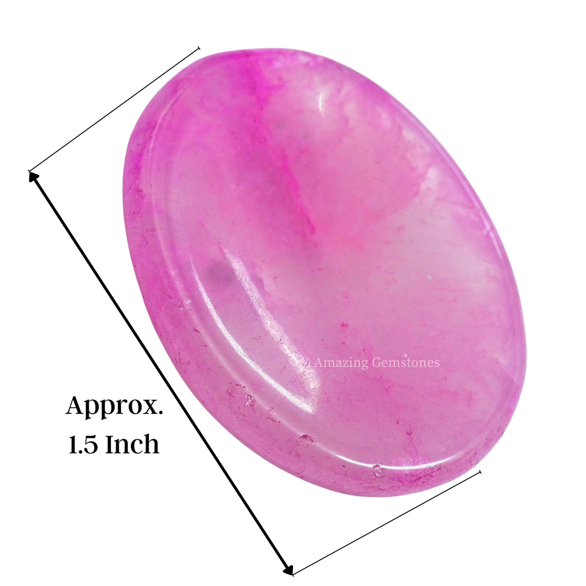 Amazing Gemstone Pink Onyx Worry Stone Crystals & Healing Stones - Worry Stones for Stress Relief Gifts - Piedra Crystal Fidget for Meditation, Relaxation - Unique Stocking Stuffers & Birthday Gifts