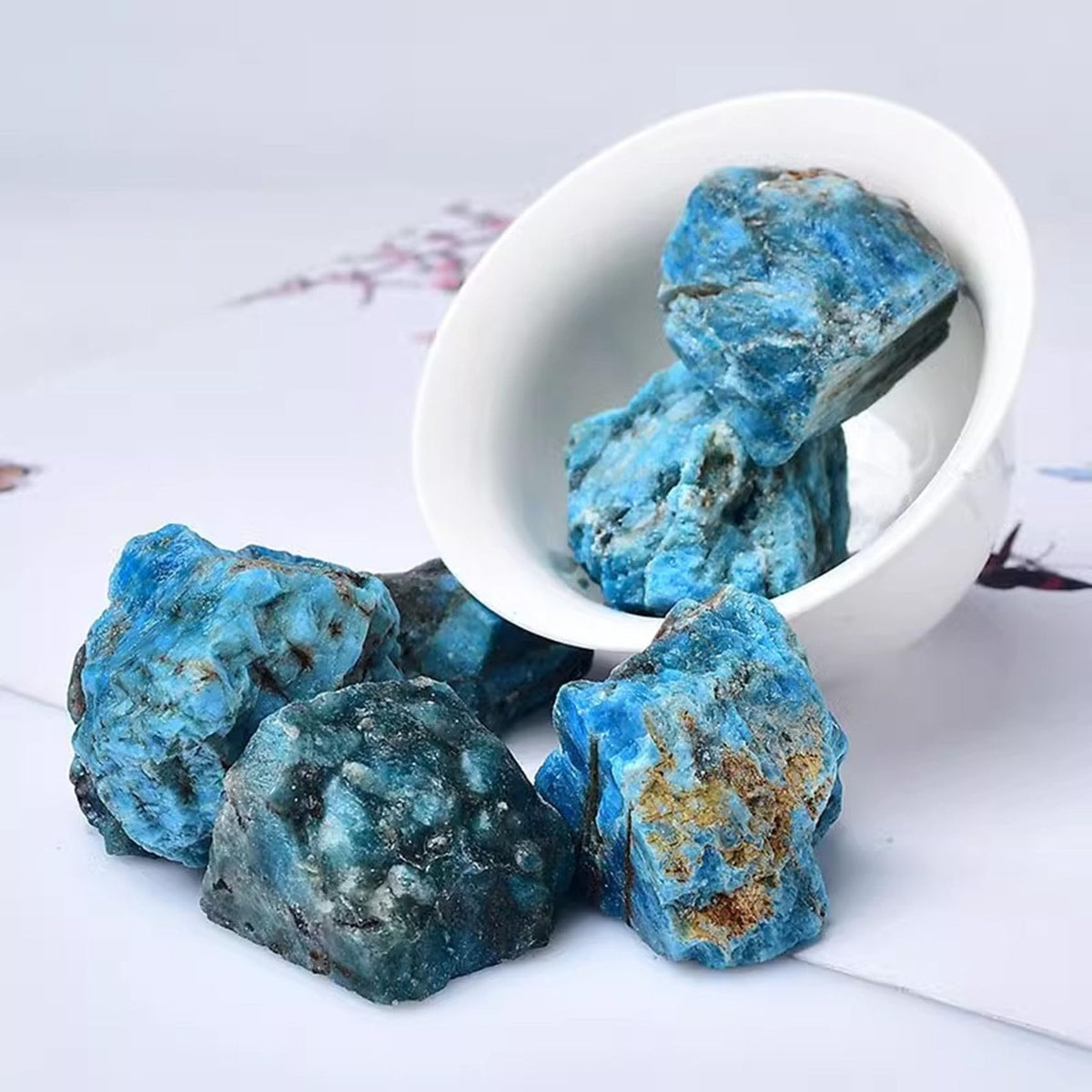 Apatite Raw Crystals Healing Crystals Natural Rough Stones 1.2-2" for Tumbling, Fountain Rocks, Yoga, Meditation, Polishin, Gift 4