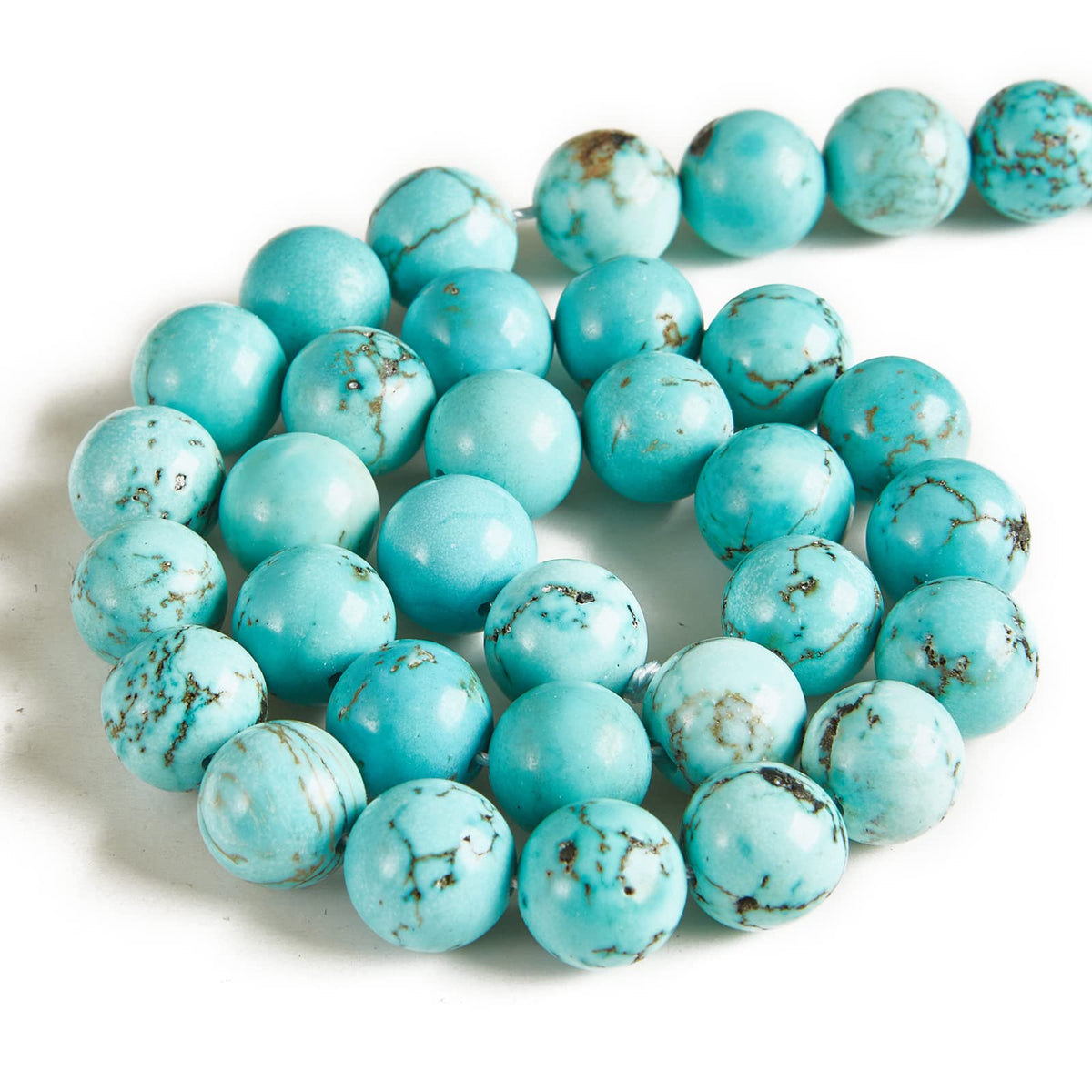 100pcs 6mm Turquoise Beads Natural Gemstone Beads Round Loose Beads for Jewelry Making