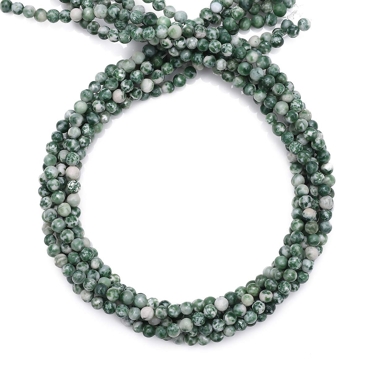 BEADIA Natural African Jade Stone Round Loose Semi Gemstone Beads for Jewelry Making 4MM 38cm/Strand