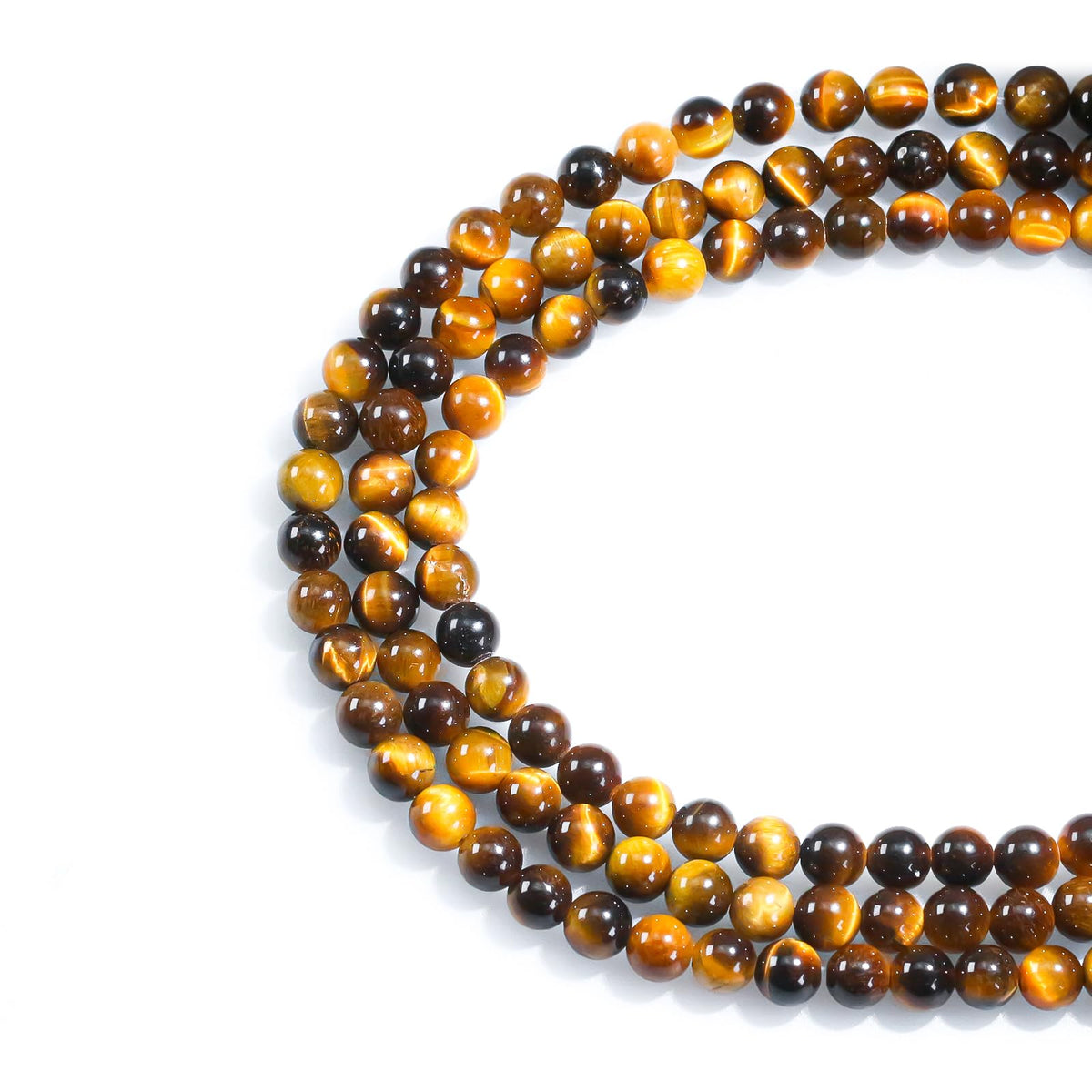 4mm Natural Gemstone Round Stone Beads for Jewelry Making Yellow Tiger Eye Crystal Beads for Bracelets Men Necklace Making Supplies (15"/Strand)