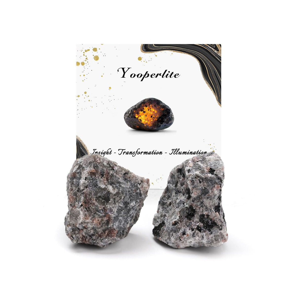 GolbalJew Yooperlite Natural Raw Crystals 2PCS Healing Crystal Stones 1.2-2.0” Reiki Healing Gemstones for Meditation Chakra Balance Home Decor