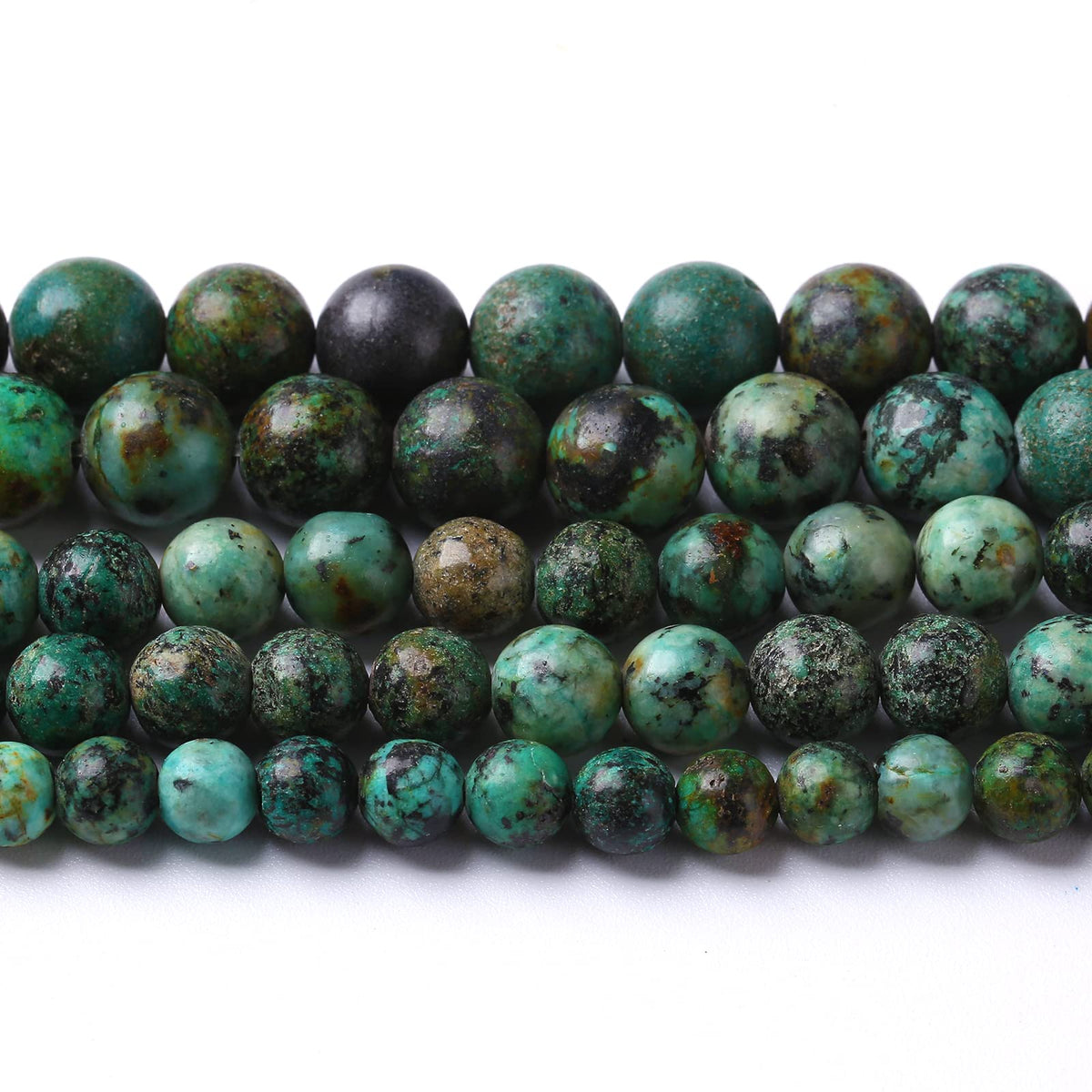 6mm 60pcs Natural African Turquoise Stone Beads for Jewelry Making Round Loose Gemstone Beads DIY Bracelet Necklace Earrings