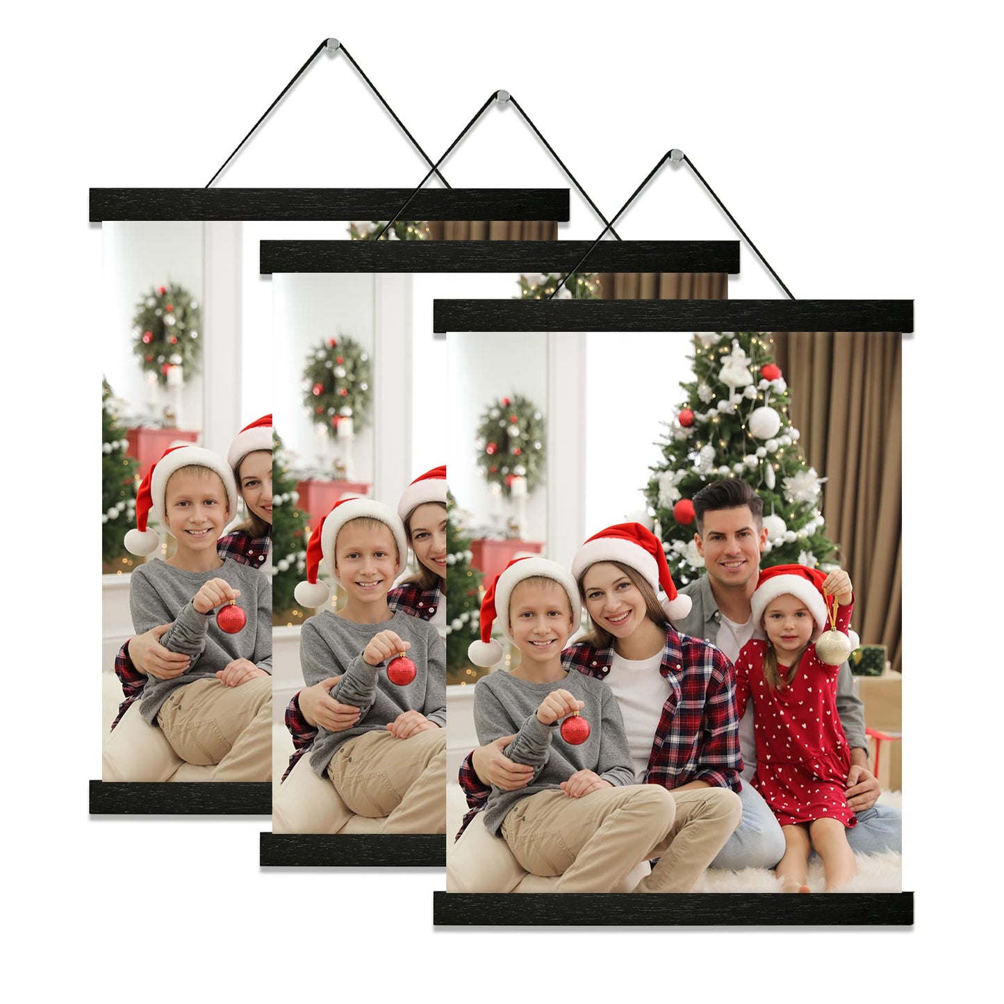 YK artwood 3 Pack Magnetic Poster Hanger Frame 16 inch Black- 16x24 16x22 16x20 Poster Frame for Wall Art Pictures Photos Prints Maps Diamond Art Painting