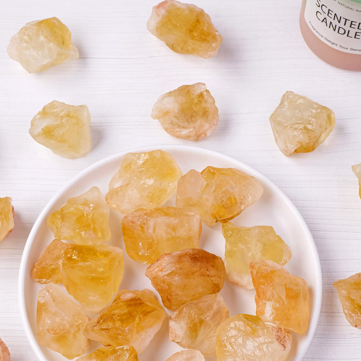 Apengshi Brazil Citrine Raw Crystals 2PCS Natural Rough Rocks Healing Crystal and Stones DIY Raw Stones Meditation Fountain Garden Home Decor