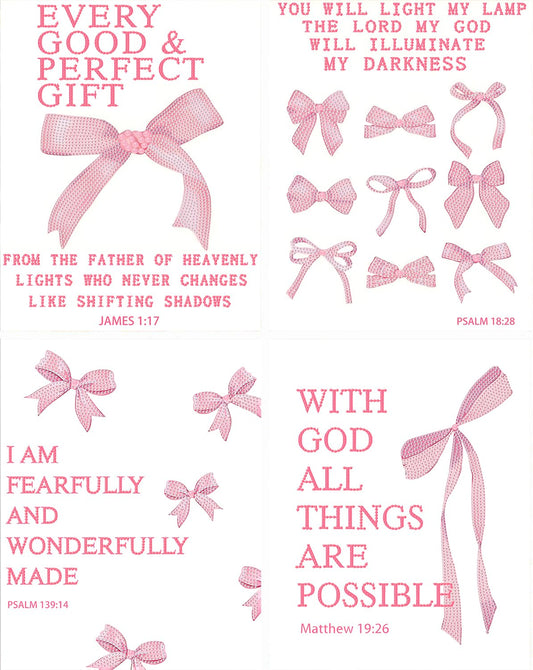 4Pcs Pink Bow Special Shape Diamond Art Kits for Adults Beginners,Full Round Drill Cute Coquette DIY 5D Diamond Painting Kits,Paint by Diamonds Dot Gem Art Crystal Easy,Home Wall Decor&Gift-12x16in