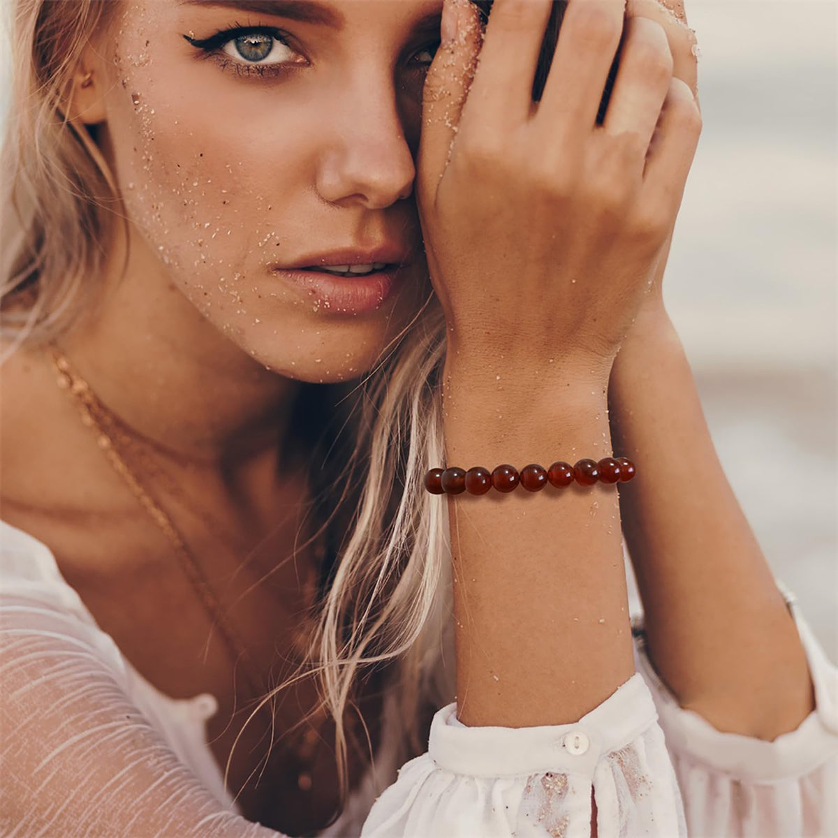 Rose Quartz Bracelets for Women 8mm Handmade Adjustable Gemstone Bracelet Crystal Beaded Bracelets Healing Crystal Bracelets Rose Quartz Jewelry for Women Girls