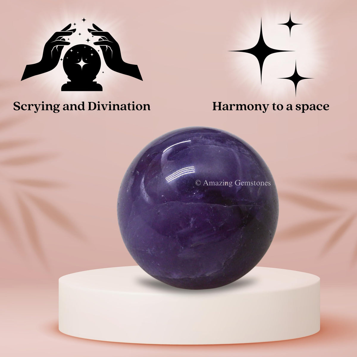 Amazing Gemstone Amethyst Crystal Ball - 1" Inches Crystal Sphere Meditation Balls for Witchcraft and Decorative Balls - Crystals and Healing Stones Beginners Gift (Pack of 1)