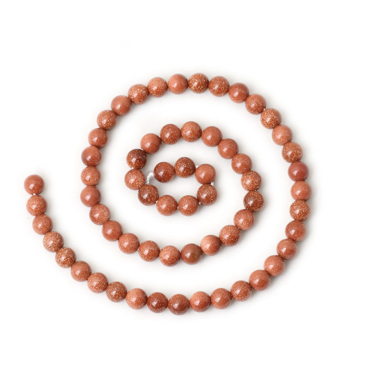 CHEAVIAN 60PCS 6mm Gold Sandstone Gemstone Round Loose Beads for Jewelry Making 1 Strand 15"