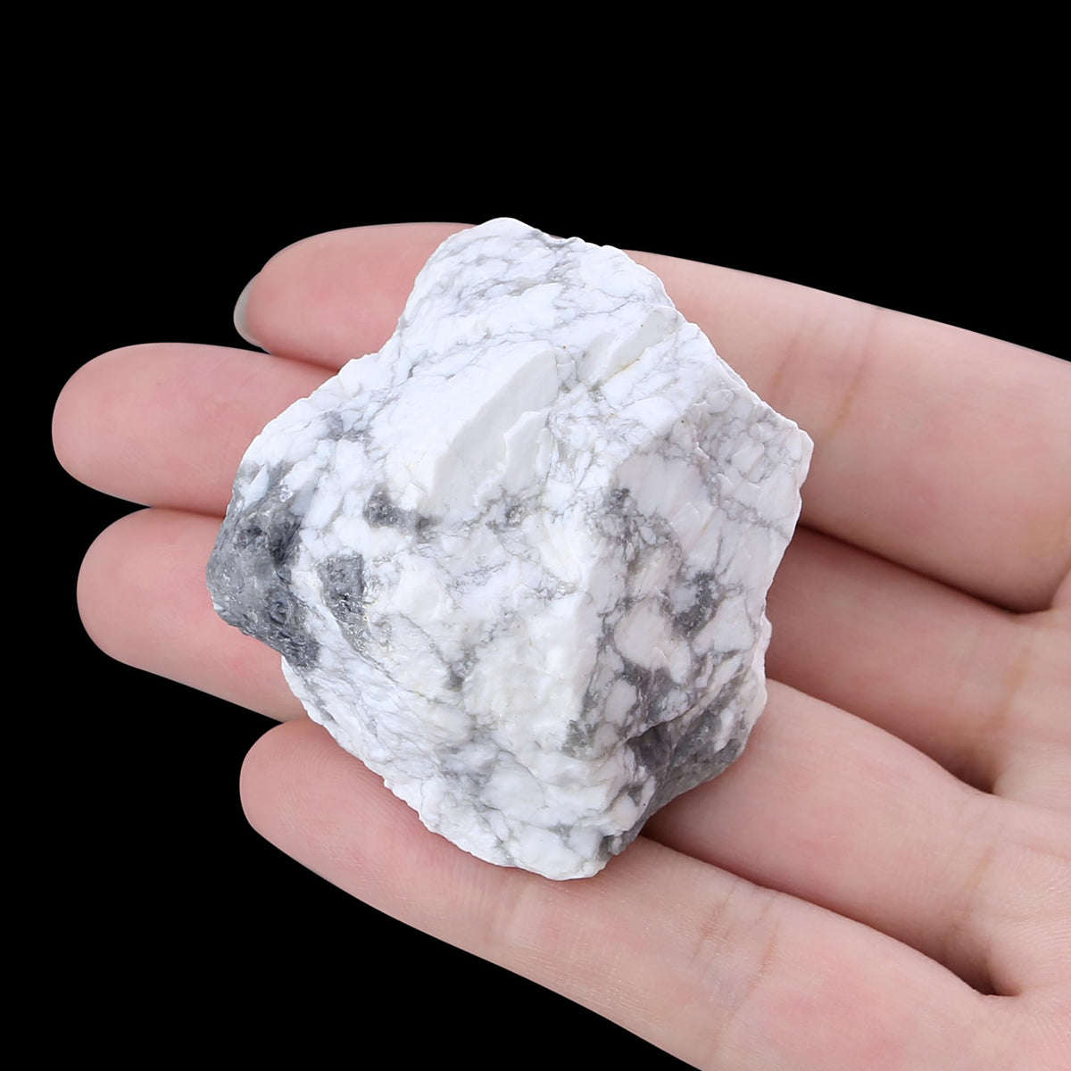 XIANNVXI Howlite 1.8-2.2" Large Raw Crystals and Healing Stones Natural Rough Crystal Rocks for Decor Gifts Tumbling Cabbing Polishing Fountain Rocks 1PCS