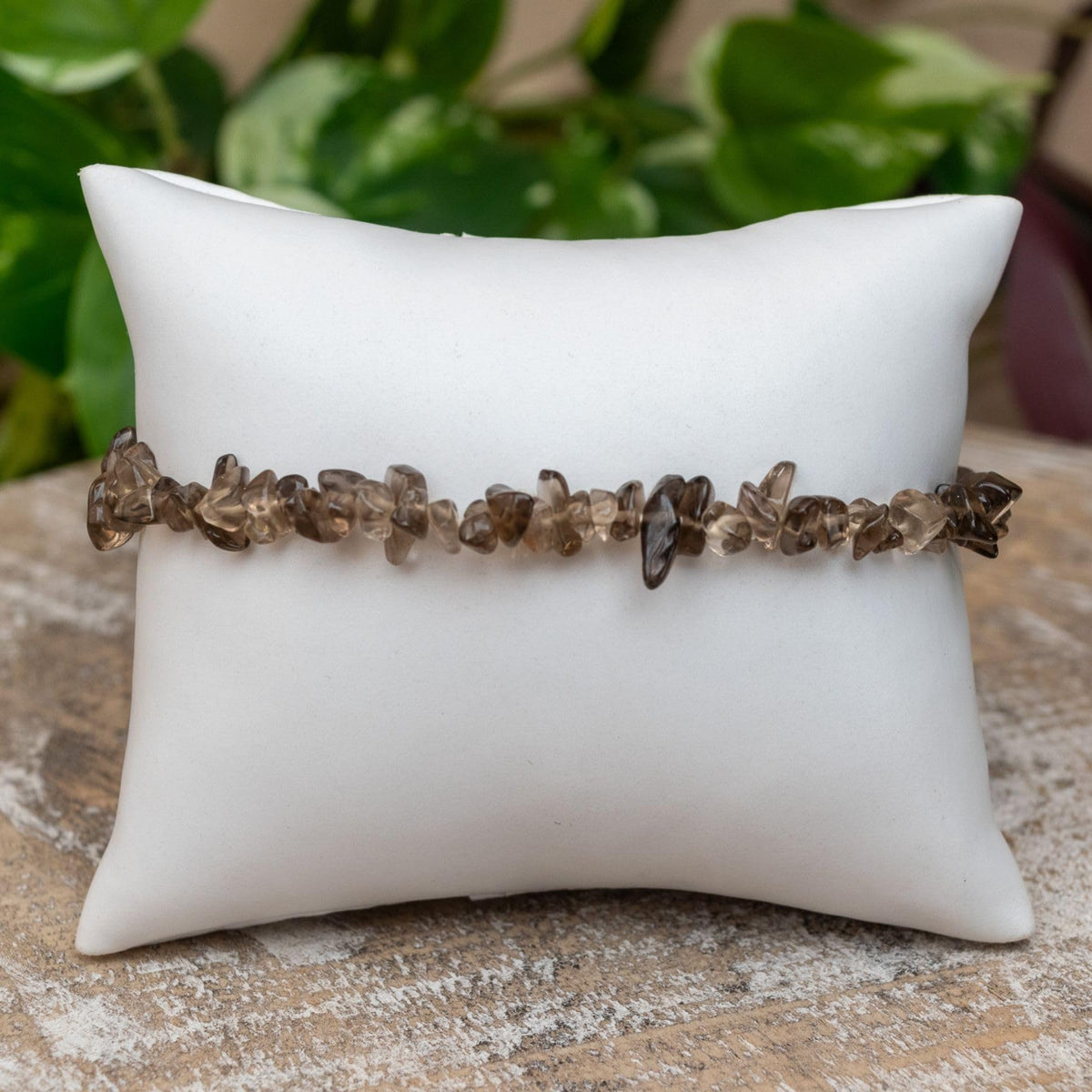 Smoky Quartz Natural Gemstone Bracelets, Chakra Crystal Healing Chip Stretch Bracelets, Gemstone Polished Irregular Crystals, Crystal Irregular Chips Beads Stretch Bracelets (Smoky Quartz)