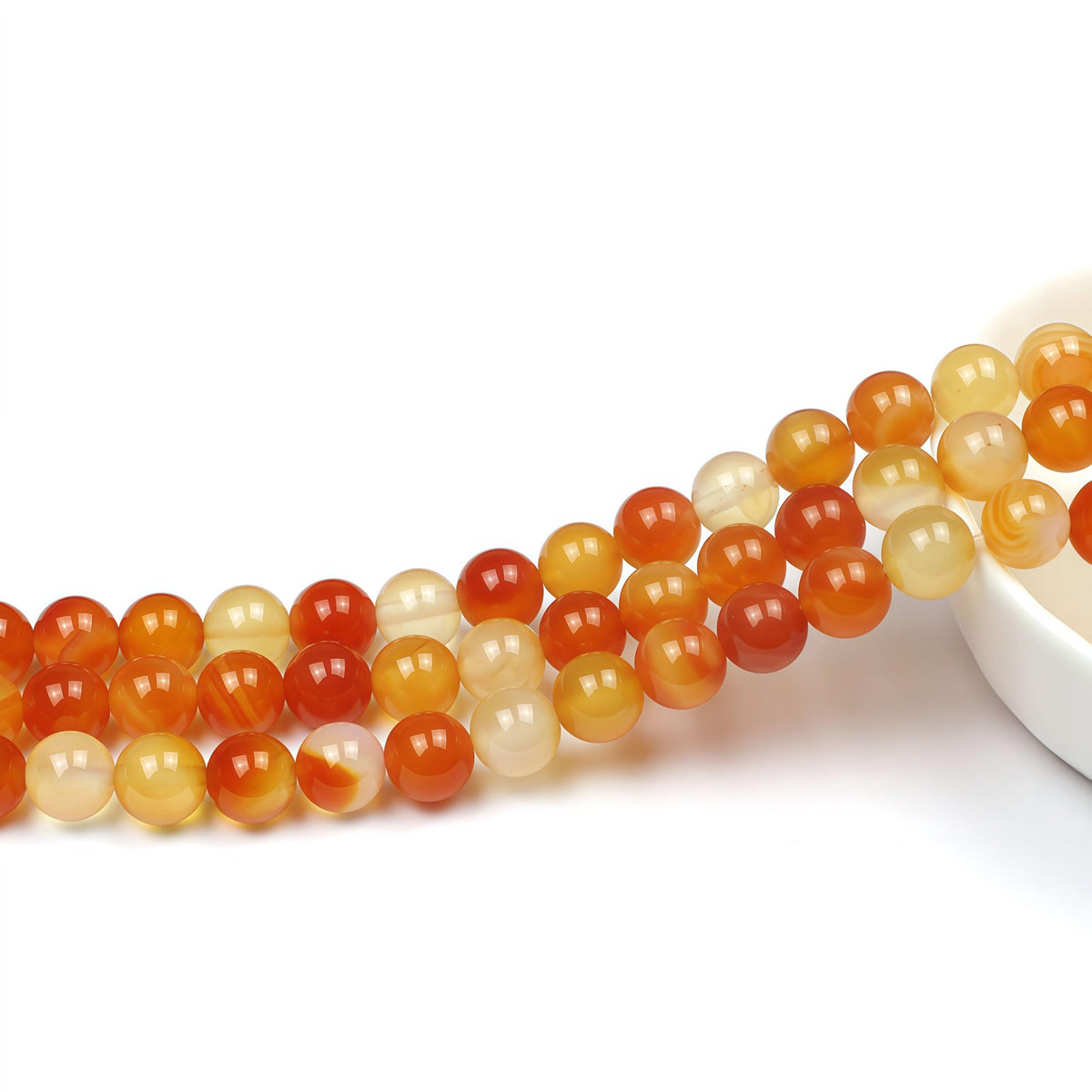 MJDCB 7A Round Natural Red Carnelian Gemstone Beads Stone Loose Beads for Necklace Bracelet Charms Jewelry Making 15" (6mm)