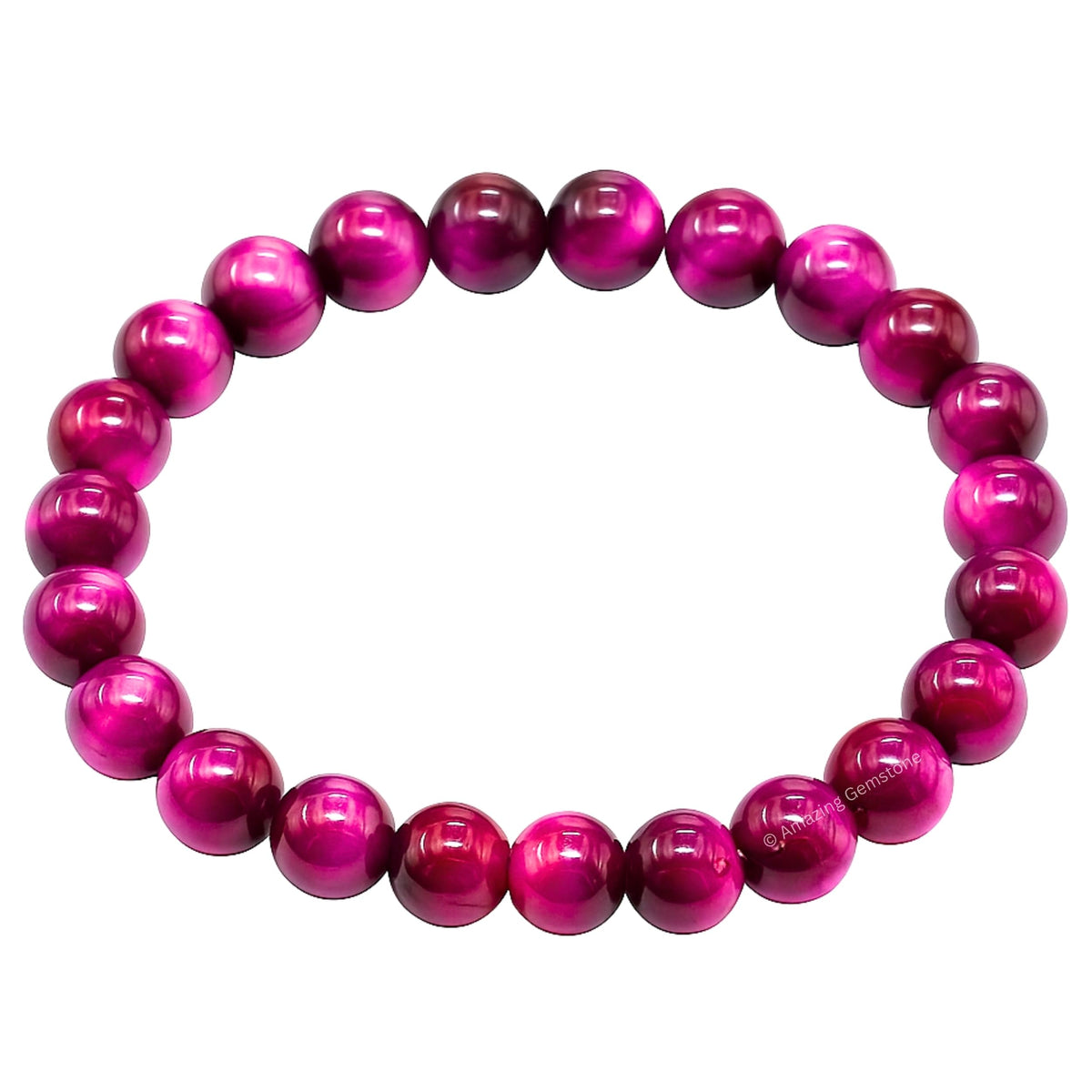 Amazing Gemstone Crystal Bracelet for Women Men's Gifts - Protection Healing Crystal Bracelet - 8mm Gemstone Beaded Stretchable Bracelet Pulseras Para Hombres Mujer Stocking Stuffers Mothers Day Gift (Pink Tiger Eye)