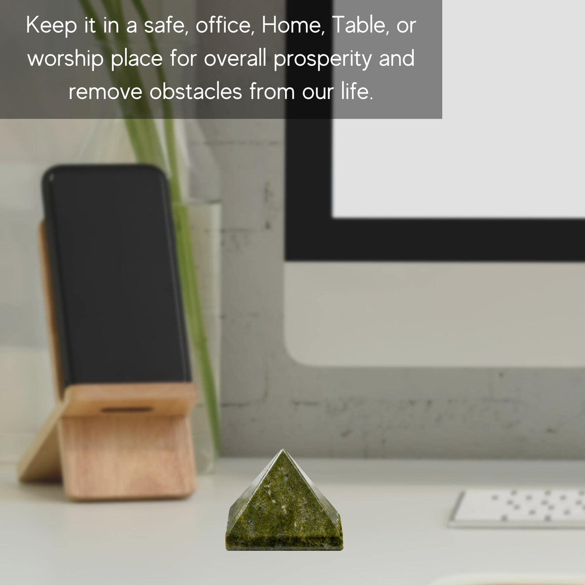 Amazing Gemstone Vesuvianite Pyramid Crystal Healing Stones - 1" Great Pyramid Figurine of Natural Stone Pyramid for Meditation, Reiki, Chakra Balancing and Crystal Pyramids Grid