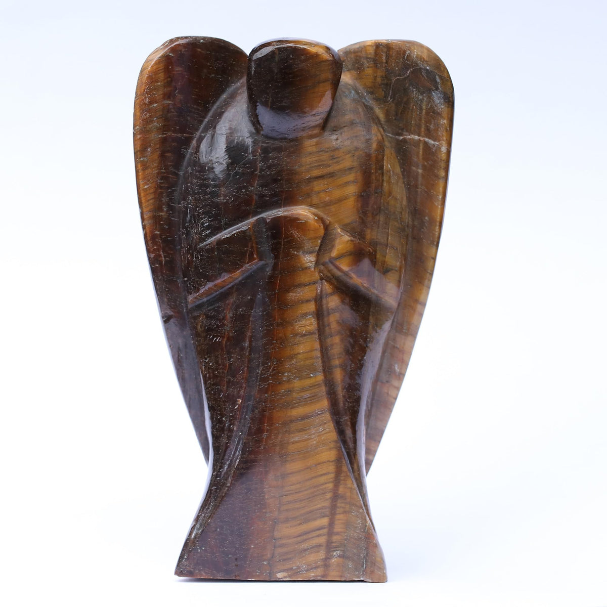 GEMHUB 1099.85 Ct. Natural Brown Tiger Eye Stone Angel Hand Carved Angels Figurines