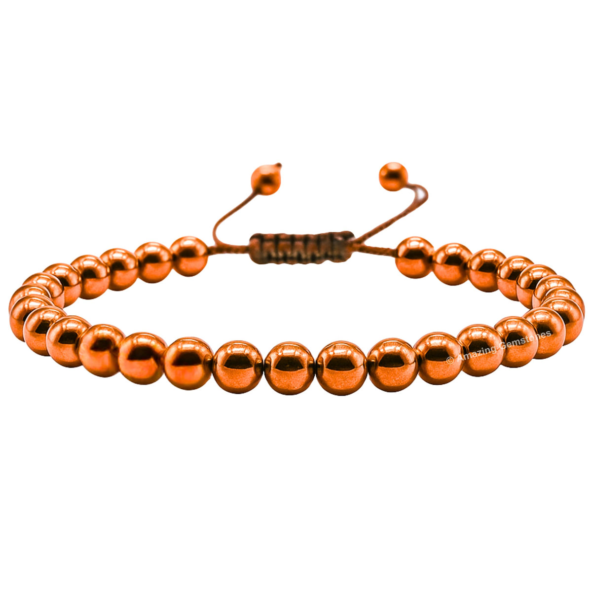 Copper Hematite Bracelet for Women Men's Gifts - Protection Healing Crystal Bracelet - 6mm Gemstone Beaded Adjustable Bracelet Pulseras Para Hombres Mujer Stocking Stuffers