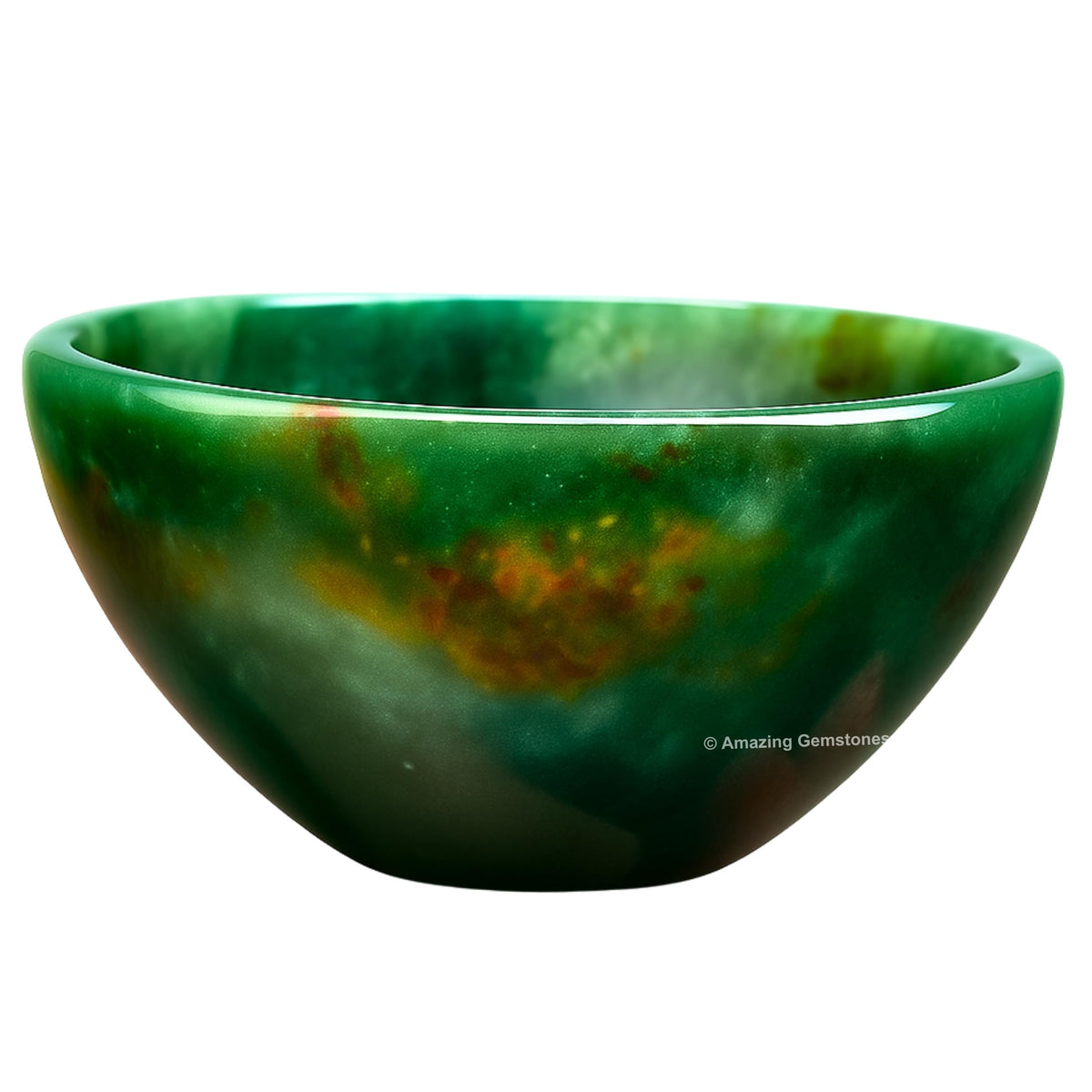 Bloodstone Crystal Bowl - 2 Inch Decorative Bowls for Room and Home Decor - Gemstone Healing Crystals for Elegant Display, Positive Energy Balance and Gift