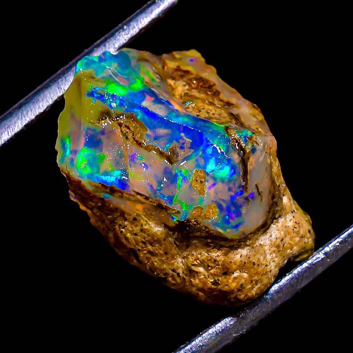 Natural Opal Rough Stone 10.3 Cts A+ Quality Multifire Ethiopians Raw gemstone for Wire Wrapping Jewelry Making