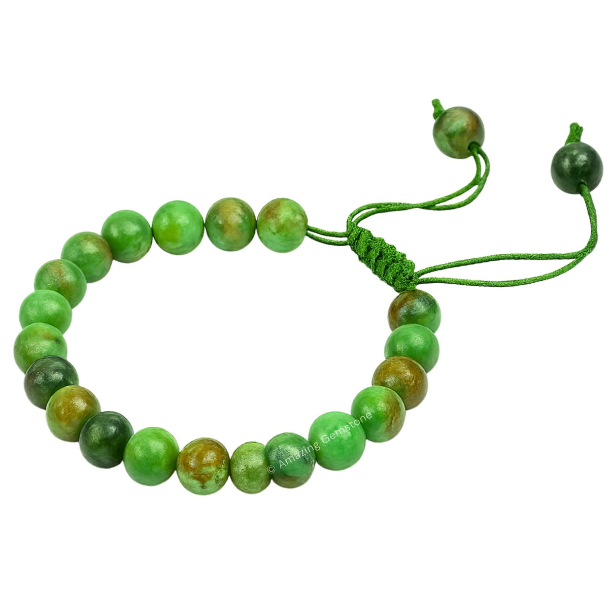 Amazing Gemstone Variscite Bracelet for Women Men's Gifts - Protection Healing Crystal Bracelet - 8mm Gemstone Beaded Adjustable Bracelet
