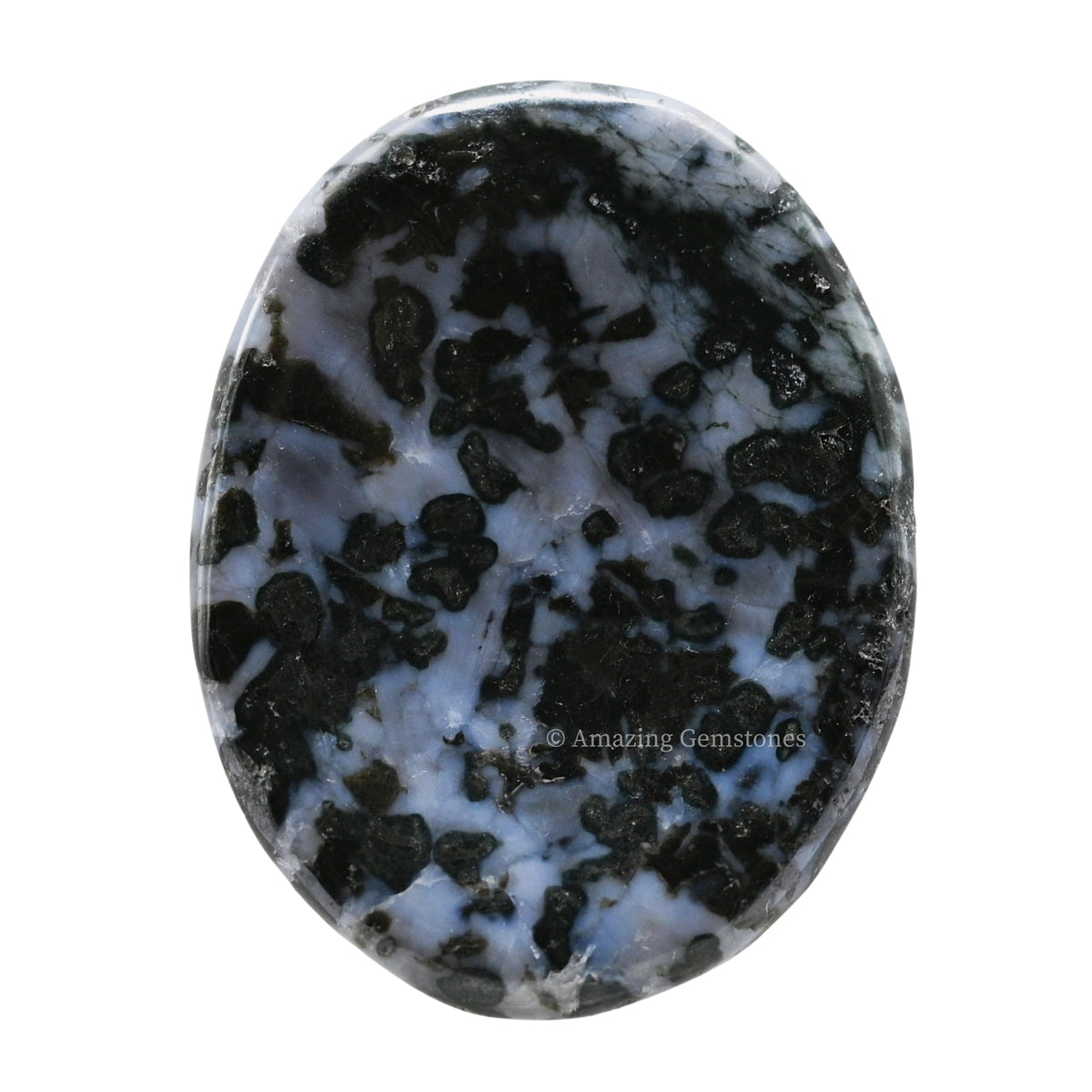 Amazing Gemstone Indigo Gabbro Worry Stone Crystals and Healing Stones - Stones for Stress Relief - Piedra Crystal Fidget for Meditation, Relaxation - Unique Stocking Stuffers and Birthday Gift