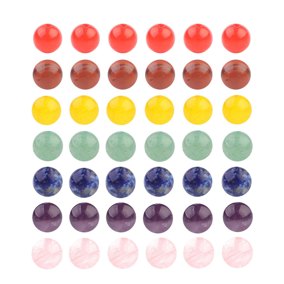 7 Chakra Gemstone Beads 8mm Polished Round Smooth Natural Chakra Stone 49pcs Healing Crystals and Stones for Jewelry Making Crafting 15Inch(7 Chakra Stone,8mm)