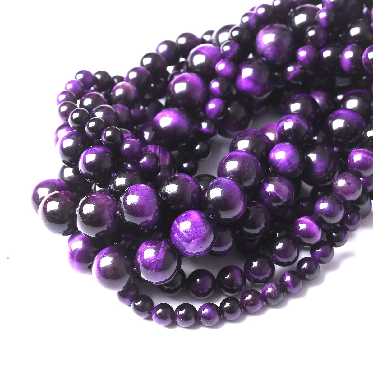 60PCS 6MM AAA Purple Tiger Eye Stone Beads Natural Gemstone Bead Crystal Healing Energy Jewelry Making DIY 15 inches