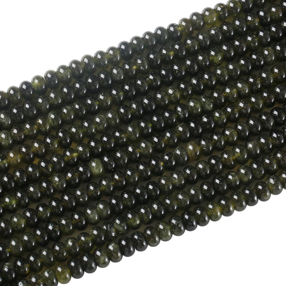5x8mm 76pcs Natural Stone Green Garnet Jade Rondelle Spacer Loose Beads Abacus Disk Stone Round Loose Gemstone Beads for Jewelry Making DIY Bracelet Necklace