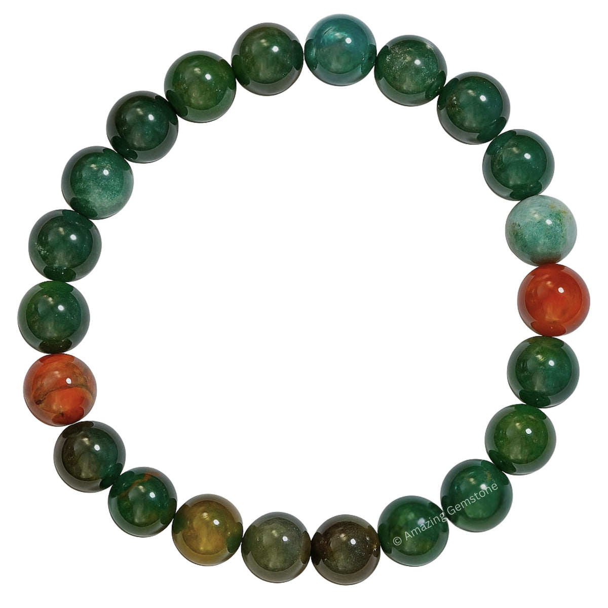 Amazing Gemstone Crystal Bracelet for Women Men's Gifts - Protection Healing Crystal Bracelet - 8mm Gemstone Beaded Stretchable Bracelet Pulseras Para Hombres Mujer Stocking Stuffers Mothers Day Gift (Bloodstone)