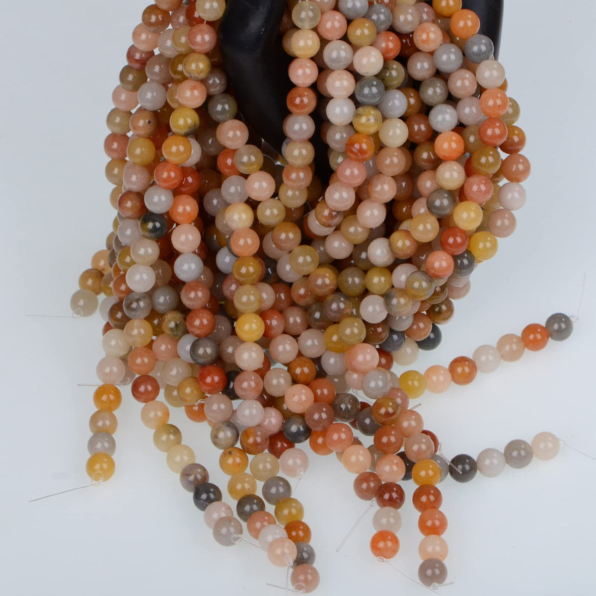ICAI (Golden Jade) Natural Stone Beads Gemstone Round Loose Beads Crystal Energy Stone Healing Power for Jewelry Making DIY,1 Strand 45-47pcs(8mm)