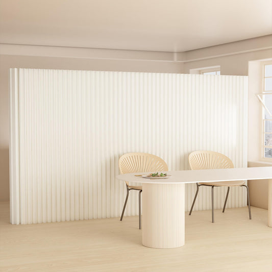 Paper Room Divider, Folding Privacy Screen Lightweight Stretchable Accordion Room Divider Wall, Portable Paper Wall Divide for Home, Office, Clothing Shop (White, L：158in x W: 17in x H：95in)