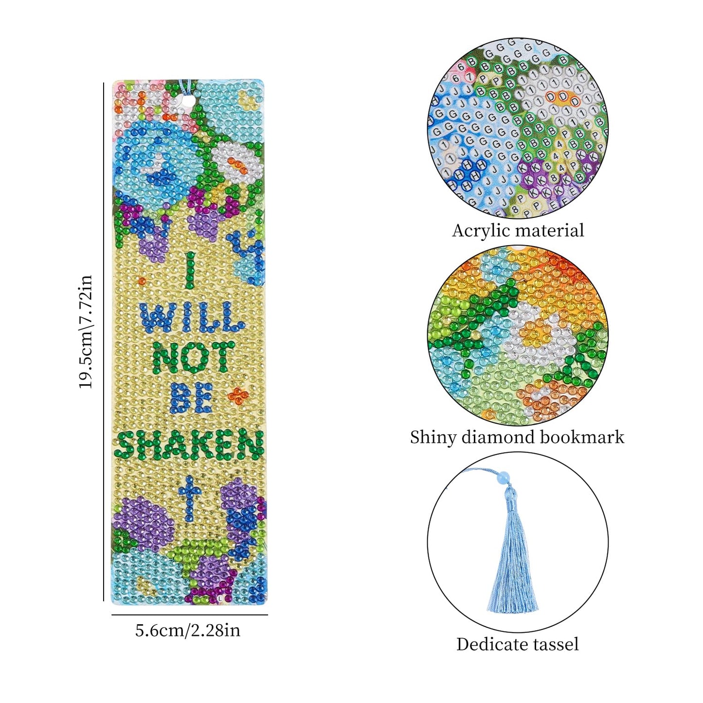 4 Pcs Flower Diamond Painting Bookmark for Books, Journals, Planners｜DIY Diamond Art Kits for Reading Women & Men｜Beautiful Book Marks Gifts for Book Lovers｜Reading Accessories for Adults & Kids