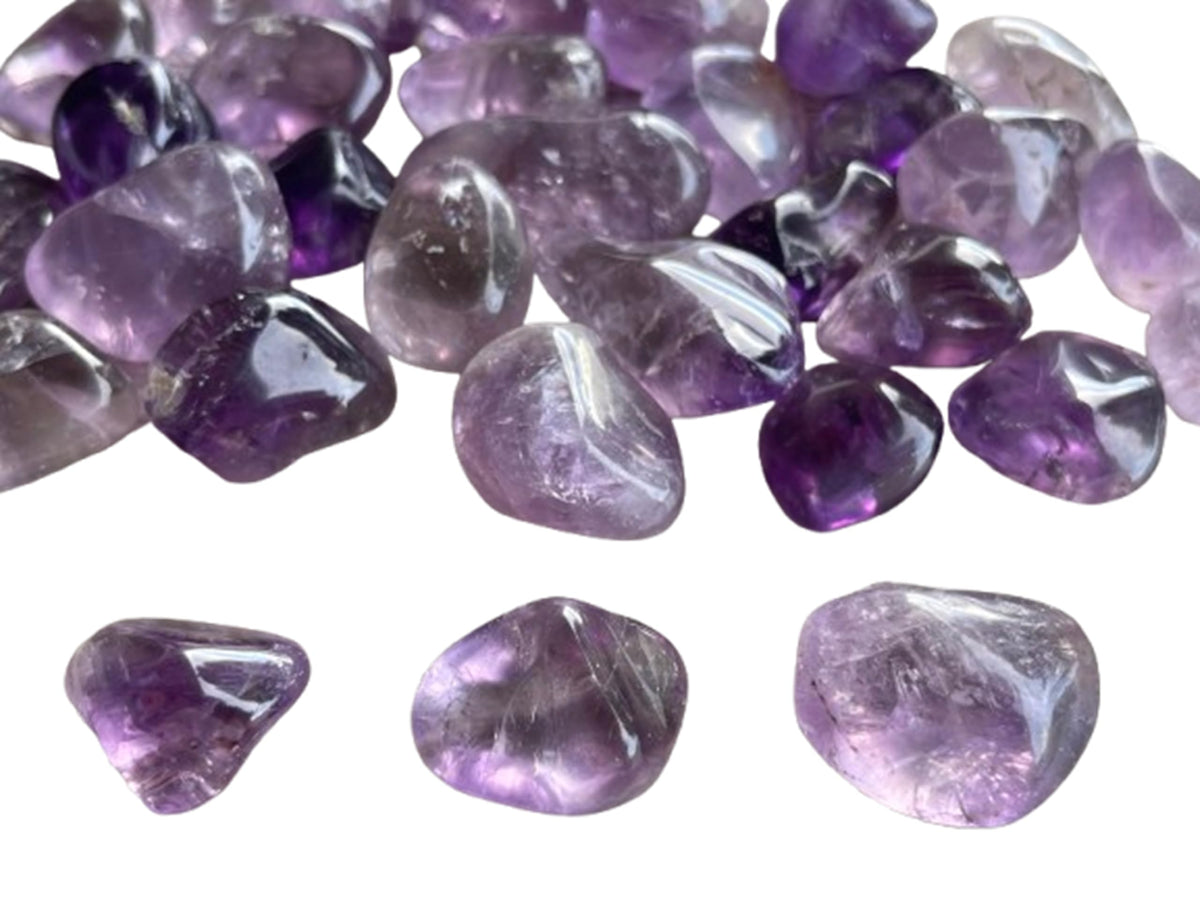 GAF TREASURES 5 Pcs Amethyst Tumbled Stones, Polished Natural Amethyst Gemstone, Amethyst Healing Crystals (Amethyst)
