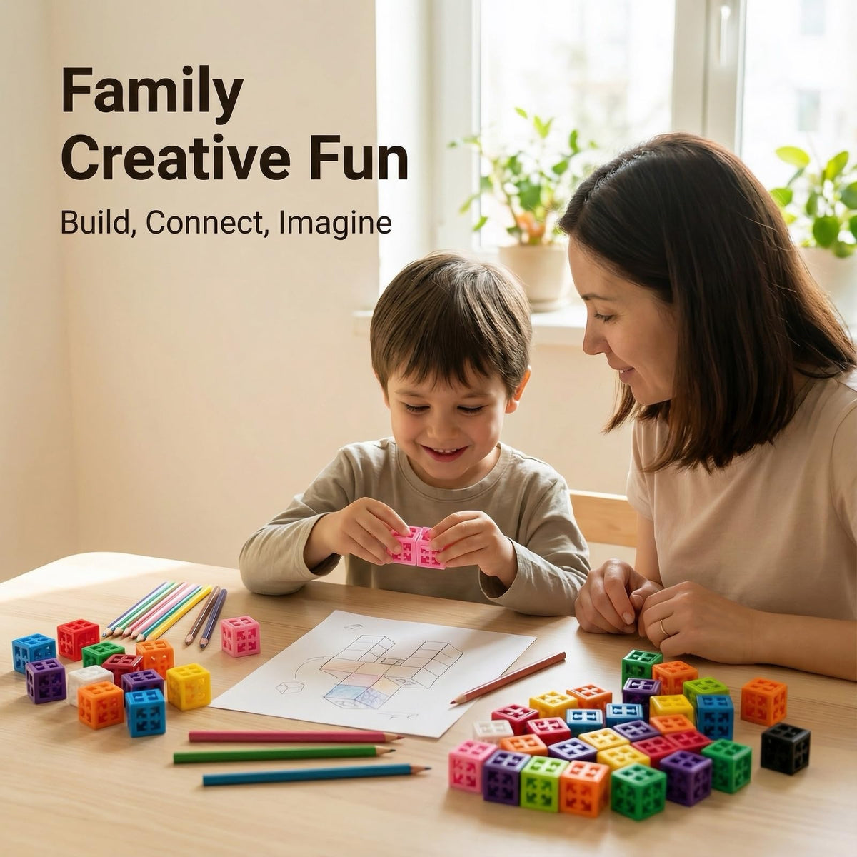 COOTEYU Toy Construction blocksCounting Learning Color Classification Toy, Math Education for Preschool Children, Montessori Toys Suitable for 1-3 Year Old Boys and Girls