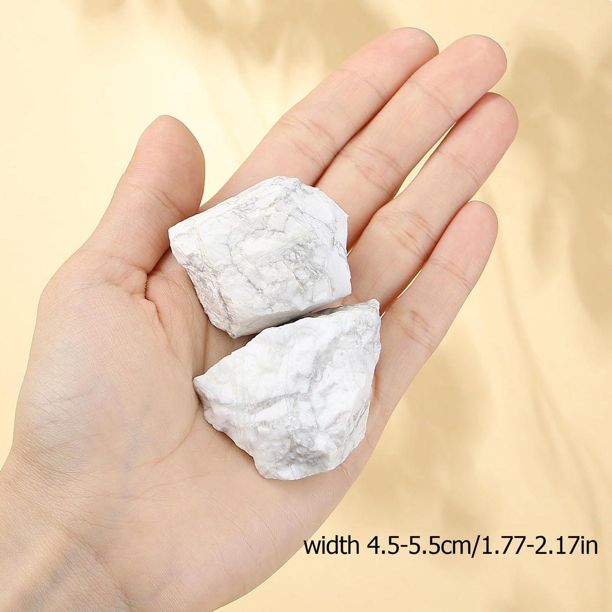 XIANNVXI Howlite 1.8-2.2" Large Raw Crystals and Healing Stones Natural Rough Crystal Rocks for Decor Gifts Tumbling Cabbing Polishing Fountain Rocks 1PCS