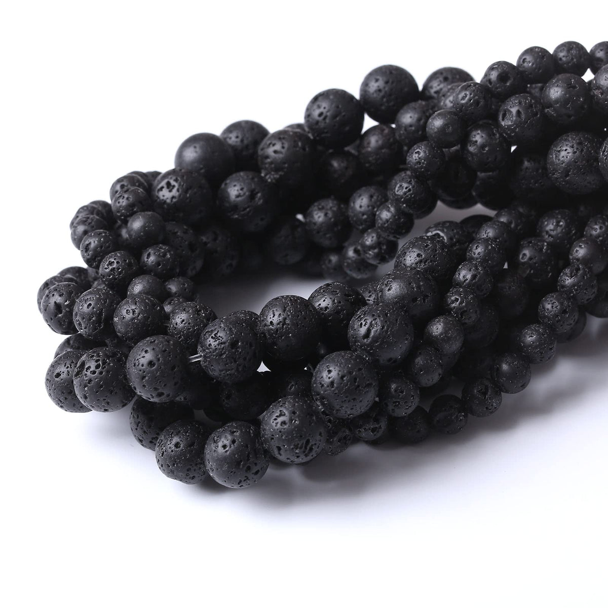 32PCS 12MM Natural Lava Stone Beads Energy Healing Beads for DIY Jewelry Bracelet Necklace Making for Jewelry Making15Inch