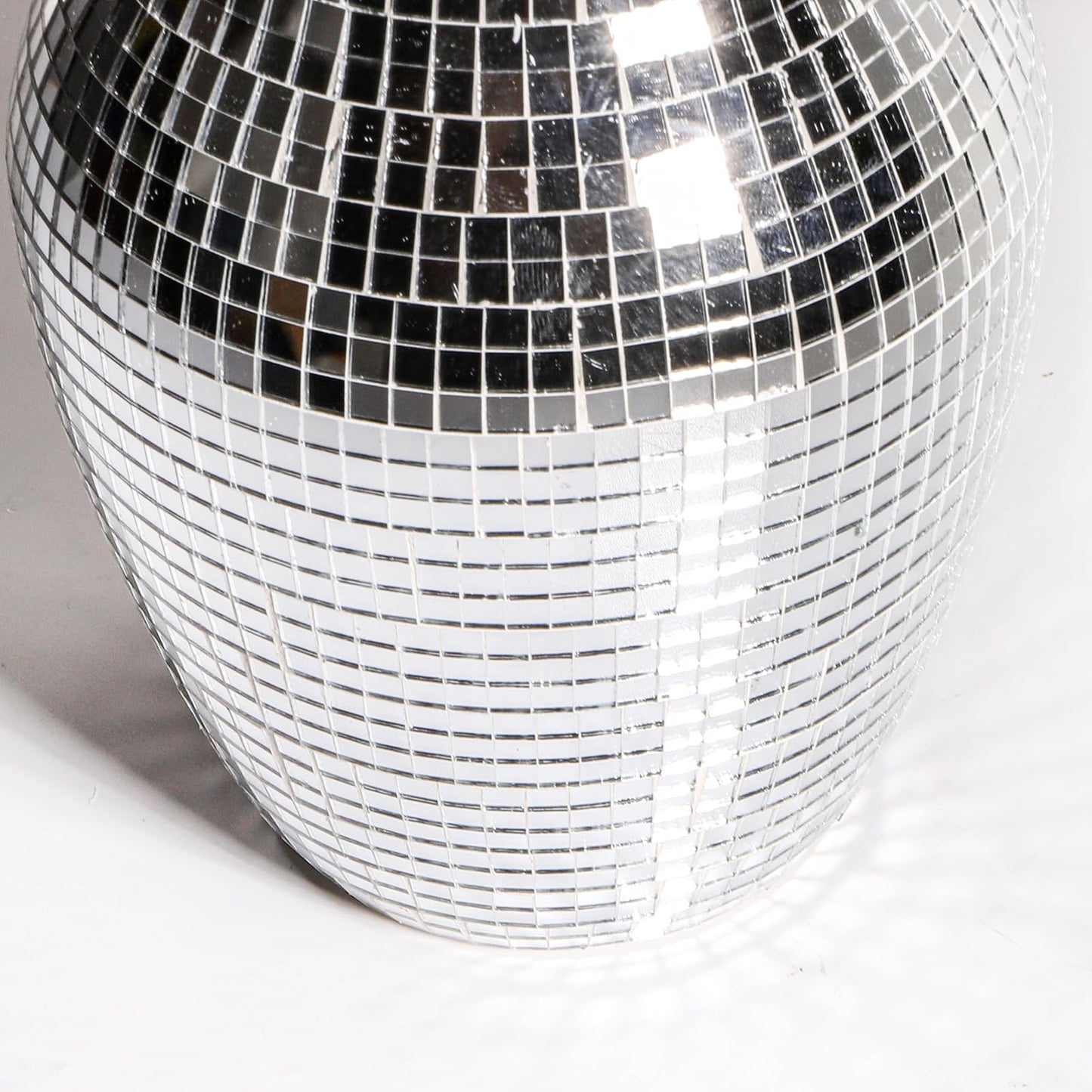 SOUJOY Disco Vase, Silver Mosaic Mirror Vase for Centerpiece, Handmade Glass Bud Vase for Wedding Flower Arrangeme, Living Room, Kitchen, Home Decor