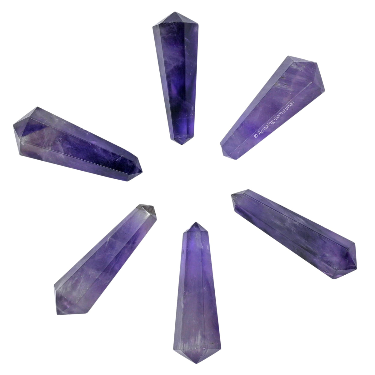 Amazing Gemstone Amethyst Crystal Points Bulk Healing Crystals and Stones - Pack of 3 Double Terminated Healing Wand Point Bulk Crystals for Crafts, Crystal Grid, DIY Work - Premium Crystals