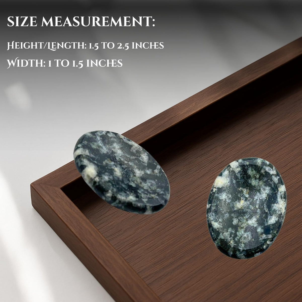 GEMSCITE Black & White Tourmaline Thumb Worry Stones Metaphysical Gemstone Crystal Healing Reiki Men Women Gift Feng Shui Positive Energy Love Wellness Palm Stones Wicca Powerful
