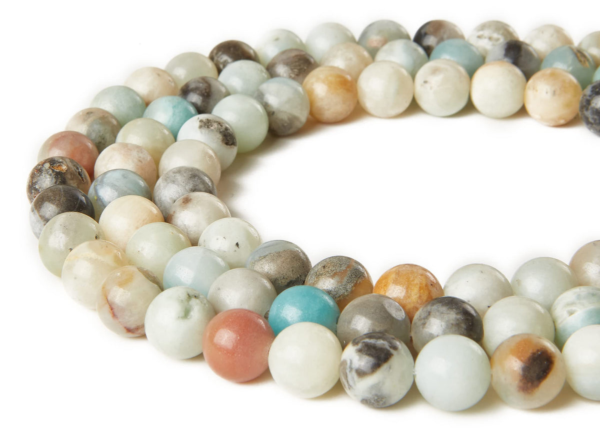 60pcs 6mm Amazonite Beads Natural Gemstone Beads Round Loose Beads for Jewelry Making