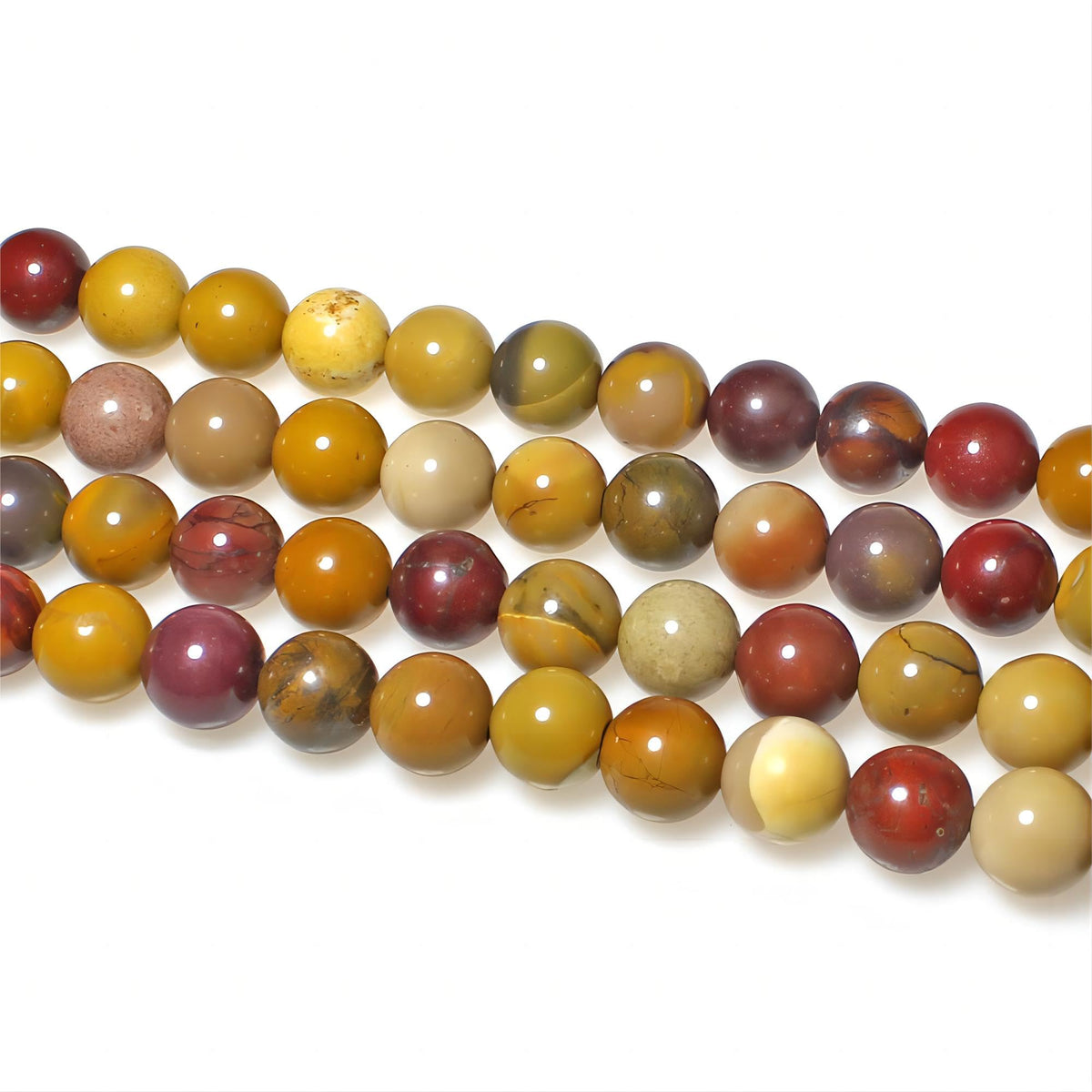 MJDCB Natural Stone Beads Moonkaite Jasper Egg Huangshi Round Loose Beads for Jewelry Making DIY Bracelet Necklace (12mm)