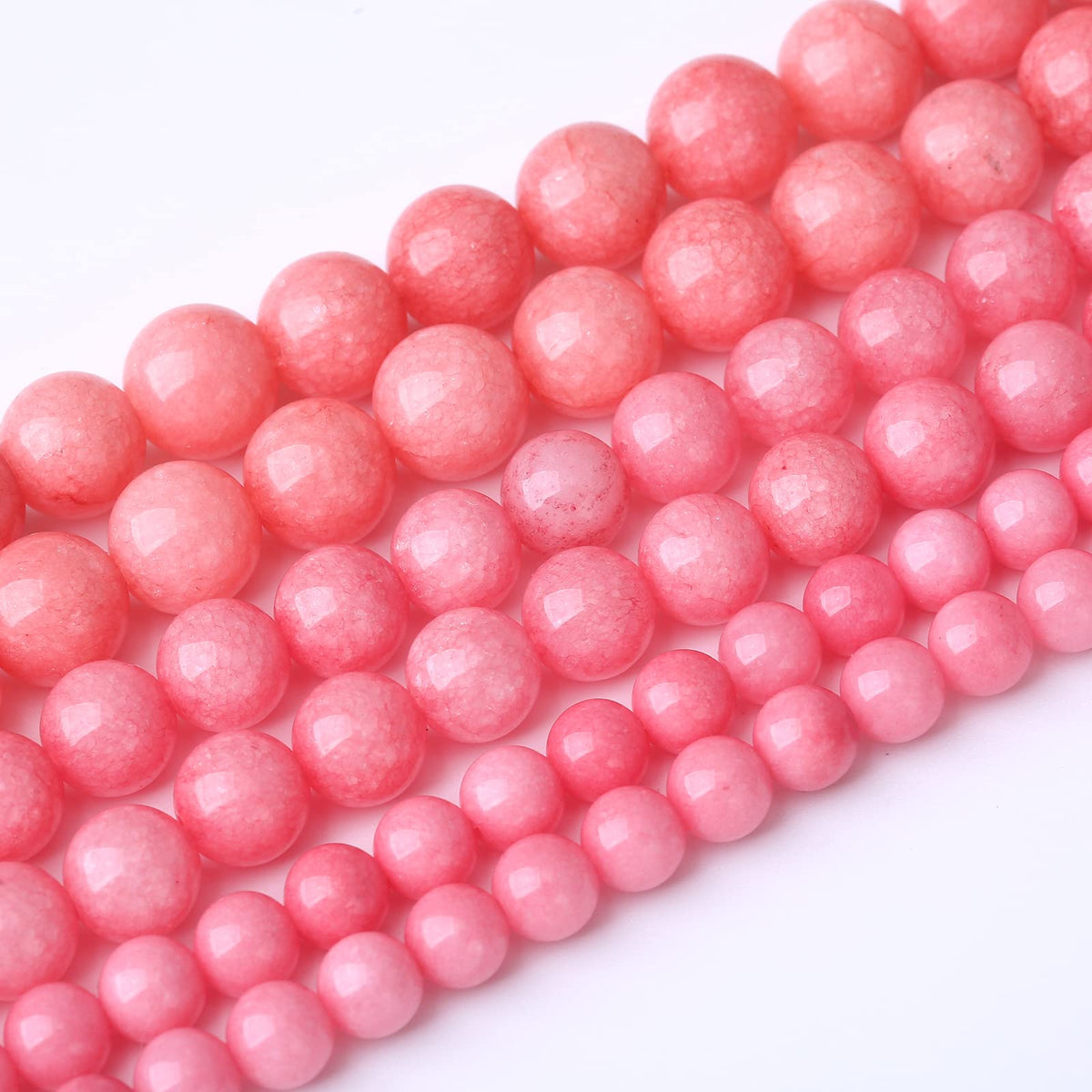 90PCS 4MM Pink Jade Stone Beads Natural Gemstone Bead Crystal Healing Energy Jewelry Making DIY 15 inches