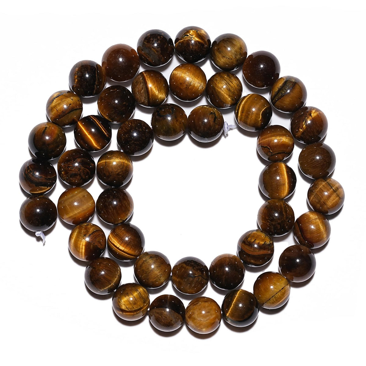 8mm Natural Yellow Tiger Eye Gemstone Beads Polished Round Smooth Stone Beads for Bracelets Jewelry Making 15inch Loose Beads