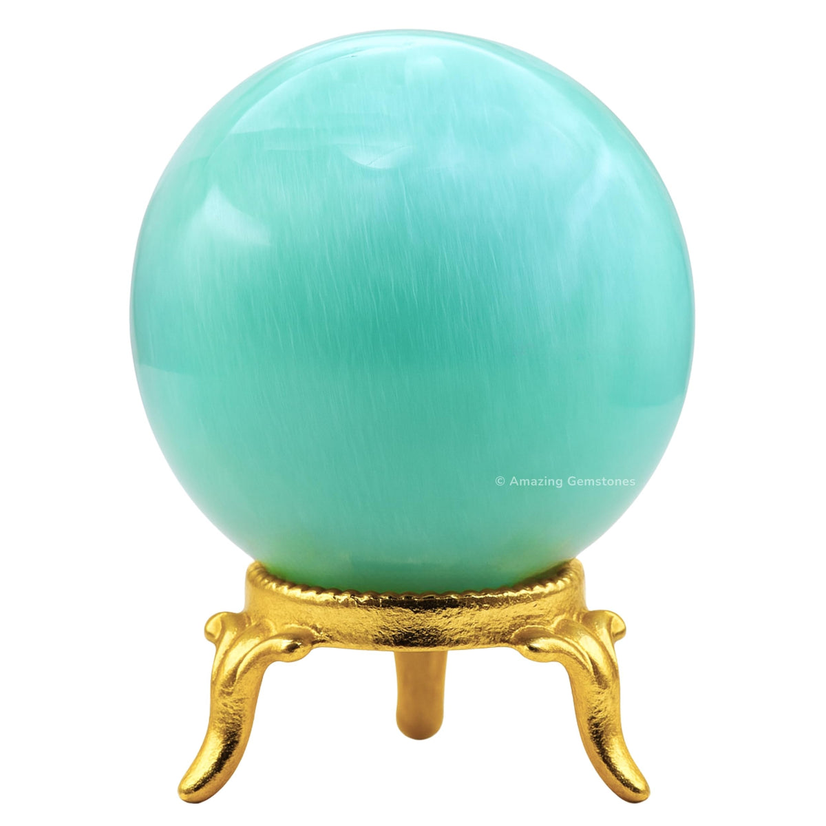 Amazing Gemstone Amazonite Crystal Ball with Stand - 2" Inches Crystal Sphere Meditation Balls for Witchcraft and Decorative Balls