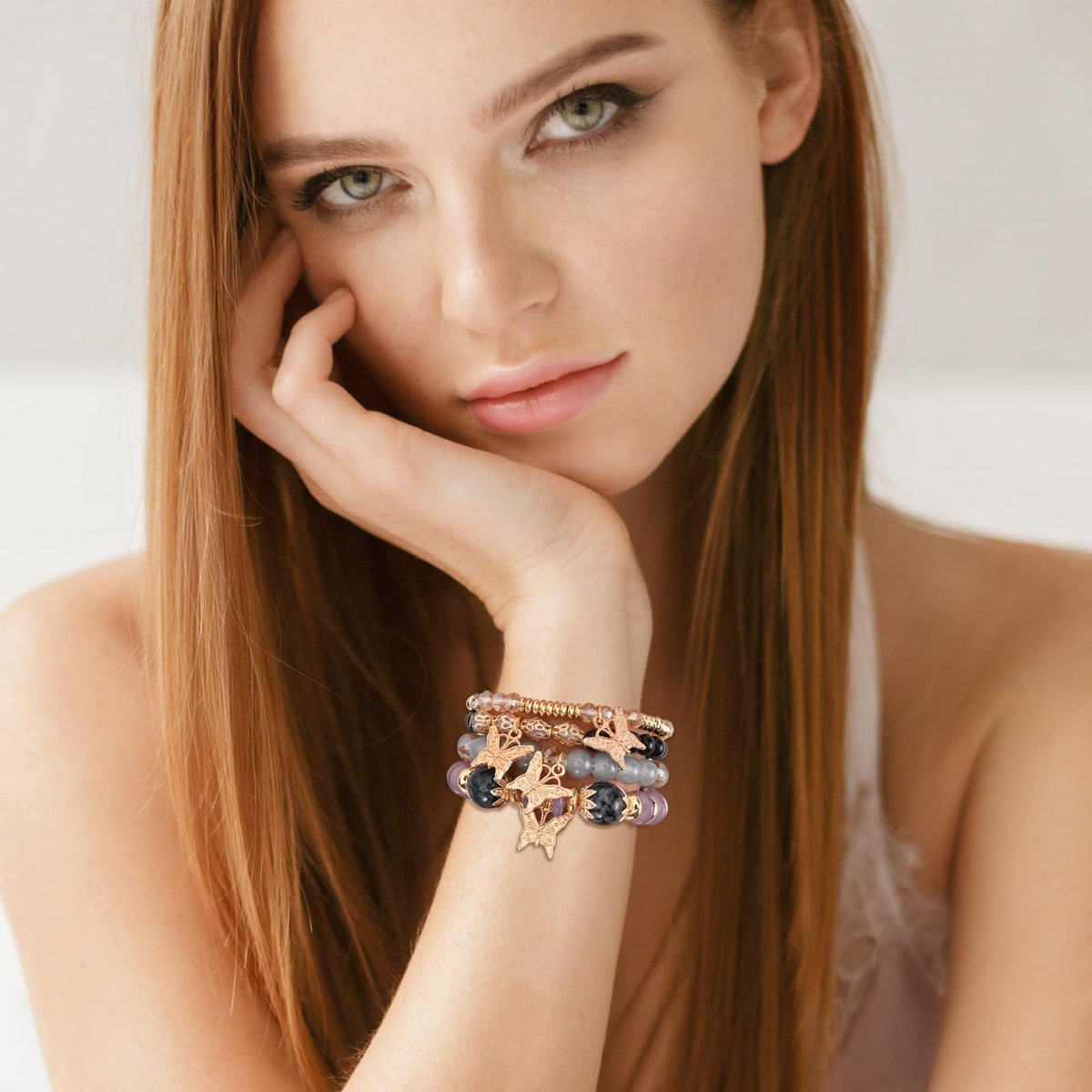 Bohemian Bracelet Sets for Women - 6 Sets Stackable Stretch Bracelets Multi-color Boho Jewelry for Women Hippie Bracelets Dainty Jewelry (Mixed color bracelet sets)