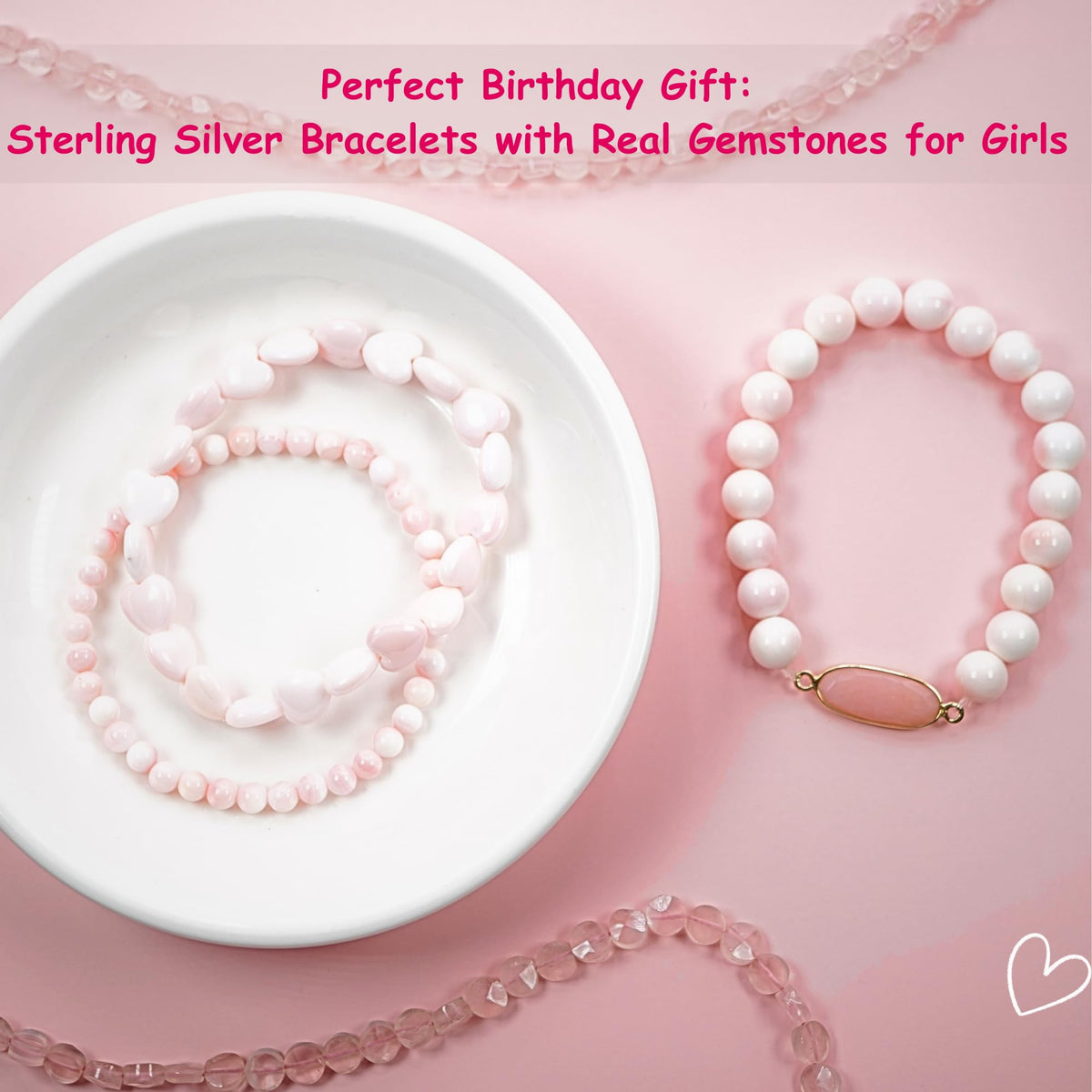 Moonstone Bracelet Birthday Gift for Girls, Toddler Bracelet with Certified 925 Sterling Silver 18K Gold Vermeil Moonstone Crystal Barrel Charm - Natural Organic Gift
